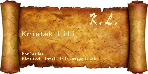 Kristek Lili névjegykártya