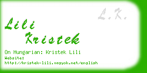 lili kristek business card